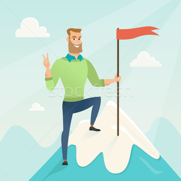 Achievement of business goal vector illustration. Stock photo © RAStudio