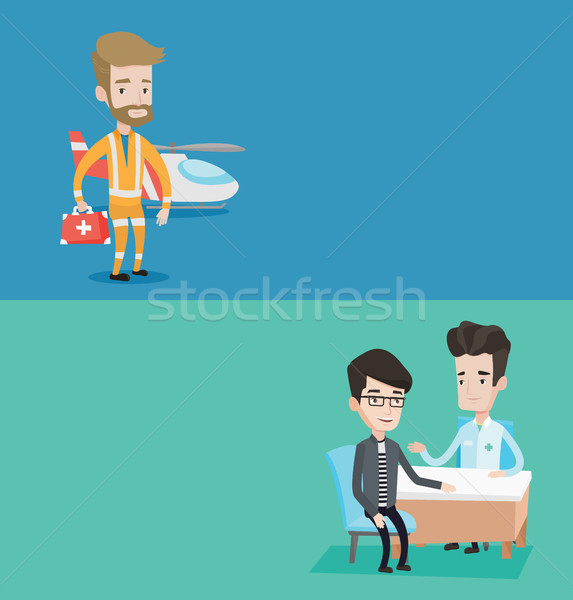 Dos médicos banners espacio texto vector Foto stock © RAStudio