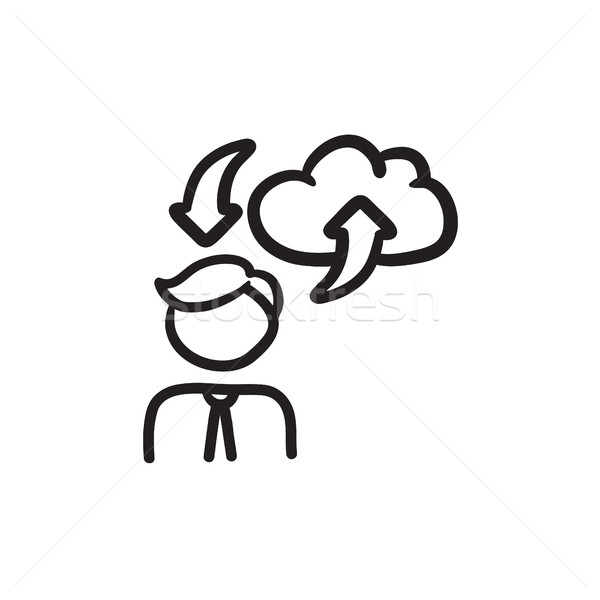 Cloud computing sketch icon. Stock photo © RAStudio