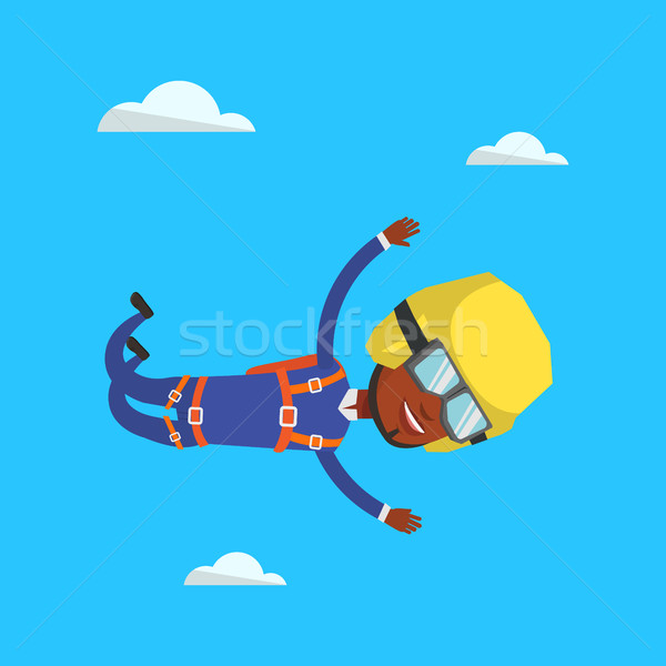 Parachutist jumping with parachute. Stock photo © RAStudio