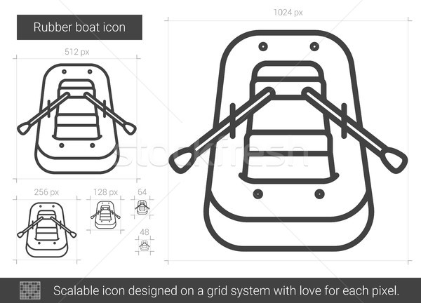 Stock photo: Rubber boat line icon.