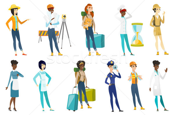 Professional women vector illustrations set. Stock photo © RAStudio