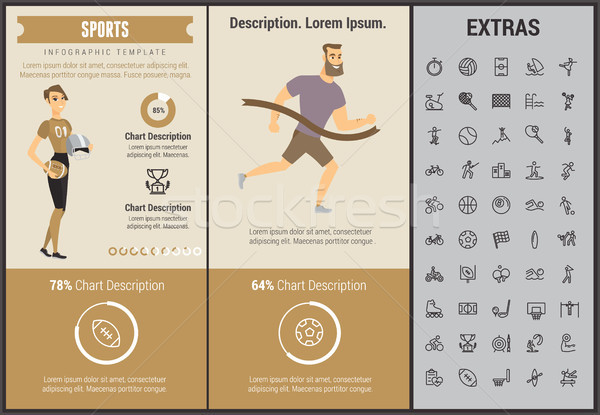 Stock photo: Sports infographic template, elements and icons.