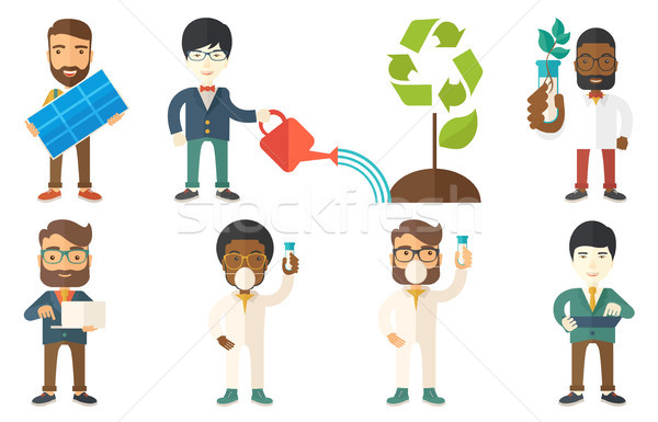 Vector set of characters on ecology issues. Stock photo © RAStudio