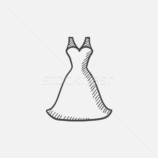 Abito da sposa sketch icona web mobile infografica Foto d'archivio © RAStudio