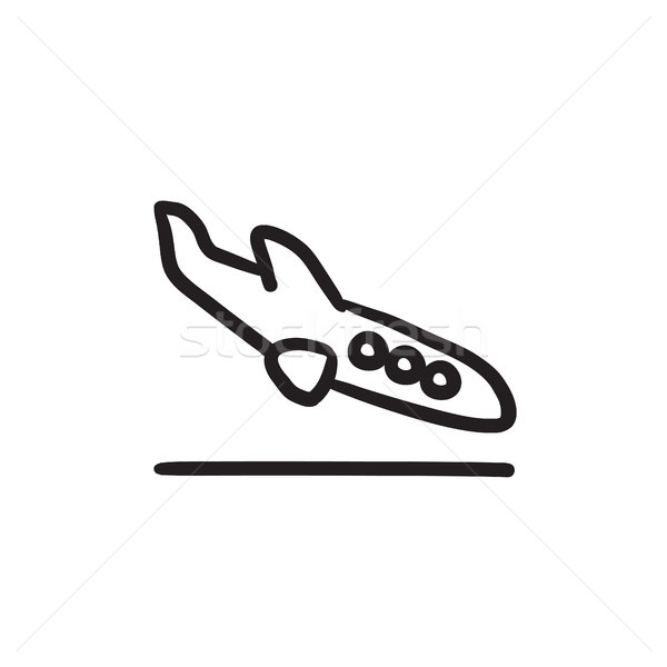 Landing aircraft sketch icon. Stock photo © RAStudio