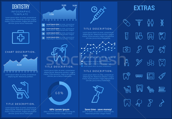 Fogászat infografika sablon elemek ikonok testreszabható Stock fotó © RAStudio