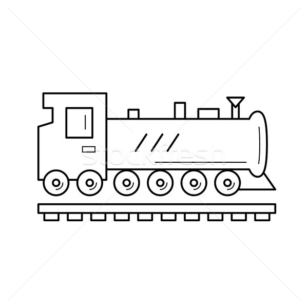 Tren Linie Icoană Vector Izolat Alb Ilustratie