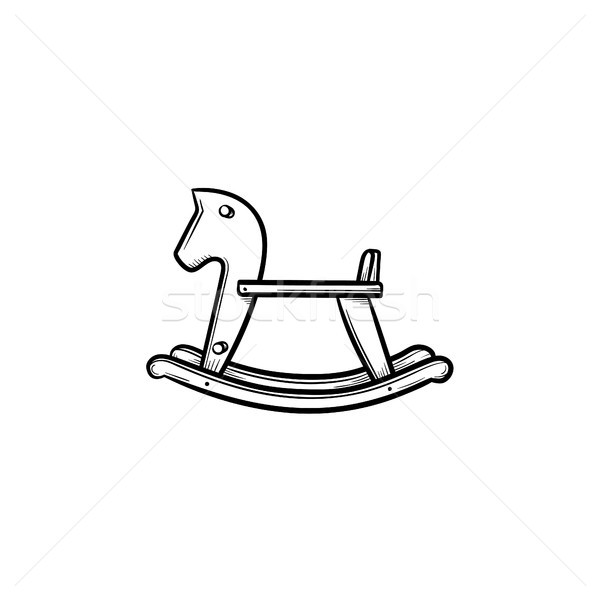 Koń na biegunach huśtawka gryzmolić ikona Zdjęcia stock © RAStudio