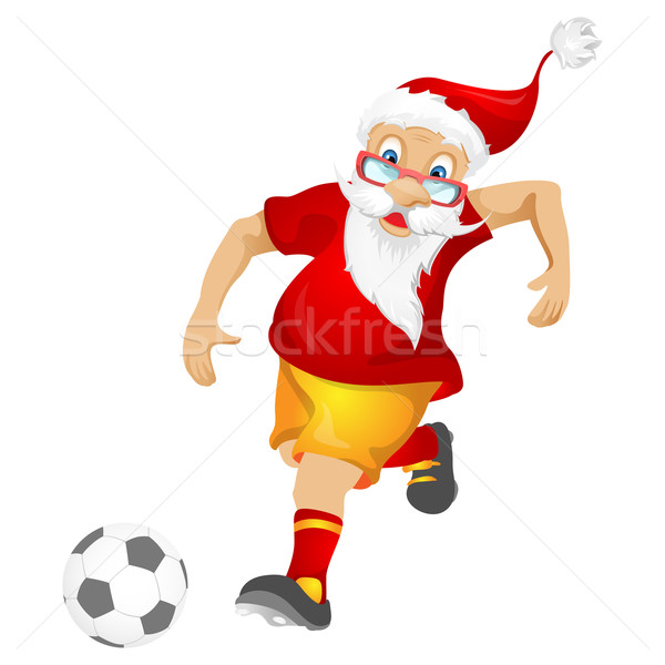 Kerstman geïsoleerd grijs helling voetbal Stockfoto © RAStudio