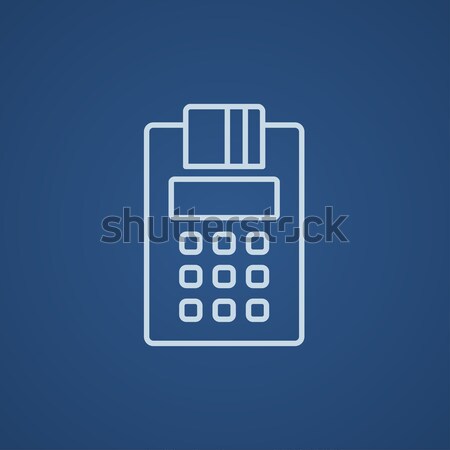 Credit Card Machine roll thin line icon Stock photo © RAStudio
