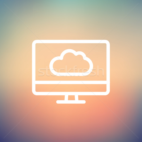 Cloud computing thin line icon Stock photo © RAStudio