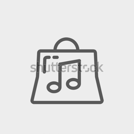 Boodschappentas dun lijn icon web Stockfoto © RAStudio