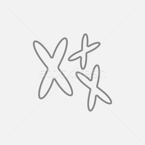 Stock photo: Chromosomes line icon.