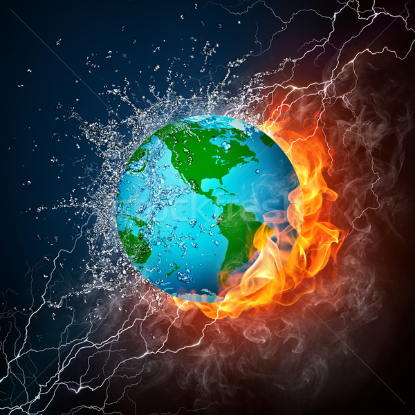 Globe in Flame and Water Stock photo © RAStudio