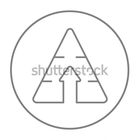 Pyramid with arrow up line icon. Stock photo © RAStudio