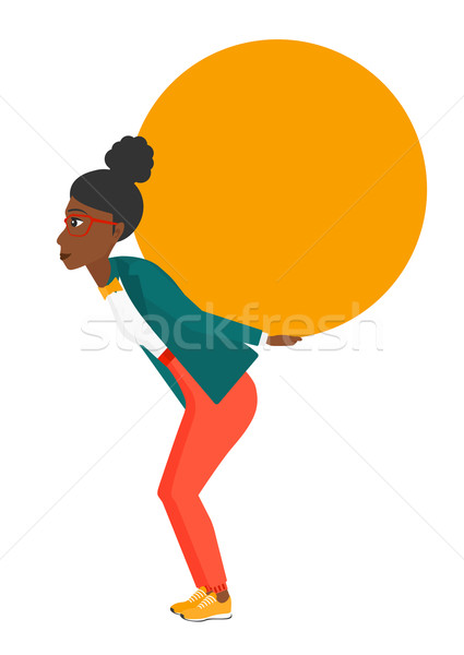 Woman carrying big ball. Stock photo © RAStudio