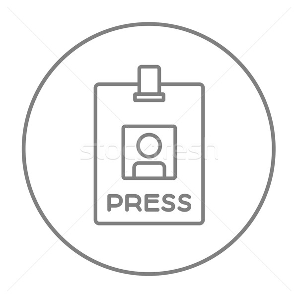 Press pass ID card line icon. Stock photo © RAStudio