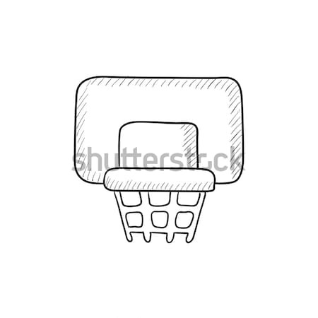 Stock photo: Basketball hoop sketch icon.