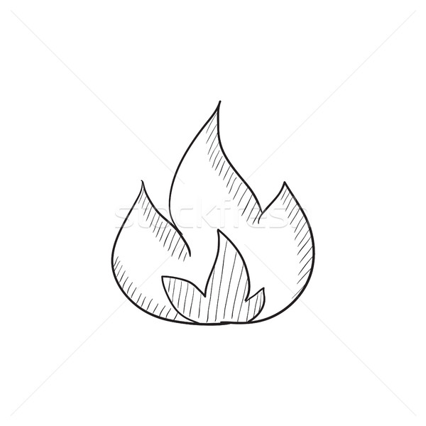 Ícone de esboço de fogo . vetor(es) de stock de ©VisualGeneration 115047428