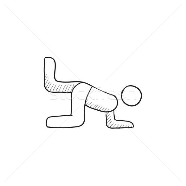Man exercising buttocks sketch icon. Stock photo © RAStudio