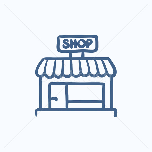 Foto stock: Compras · armazenar · esboço · ícone · vetor · isolado