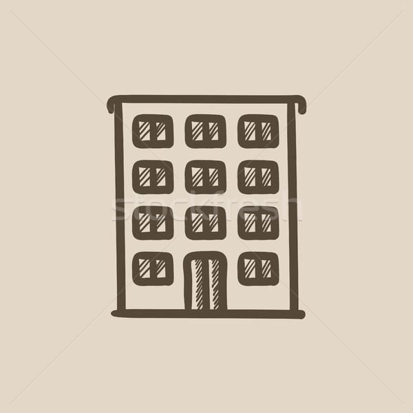 Residential building sketch icon. Stock photo © RAStudio