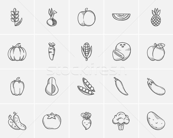 Alimentos saludables boceto web móviles infografía Foto stock © RAStudio