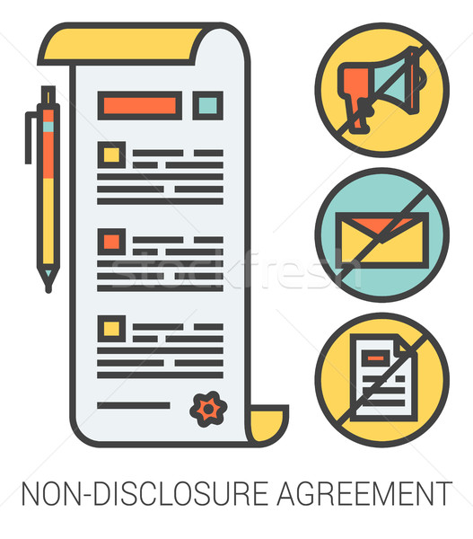 Non-disclosure agreement line icons. Stock photo © RAStudio