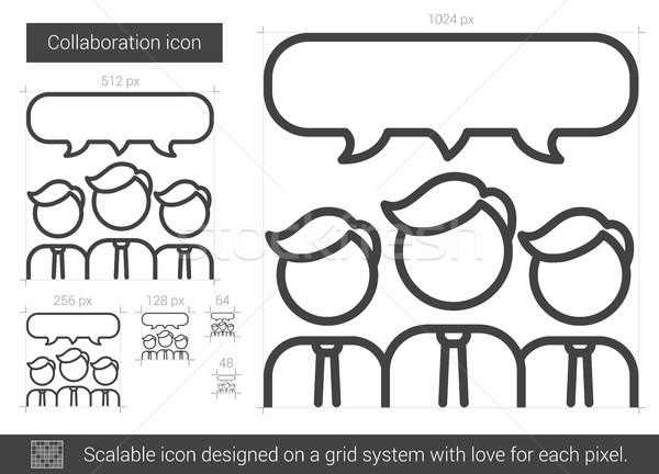 Colaboração linha ícone vetor isolado branco Foto stock © RAStudio