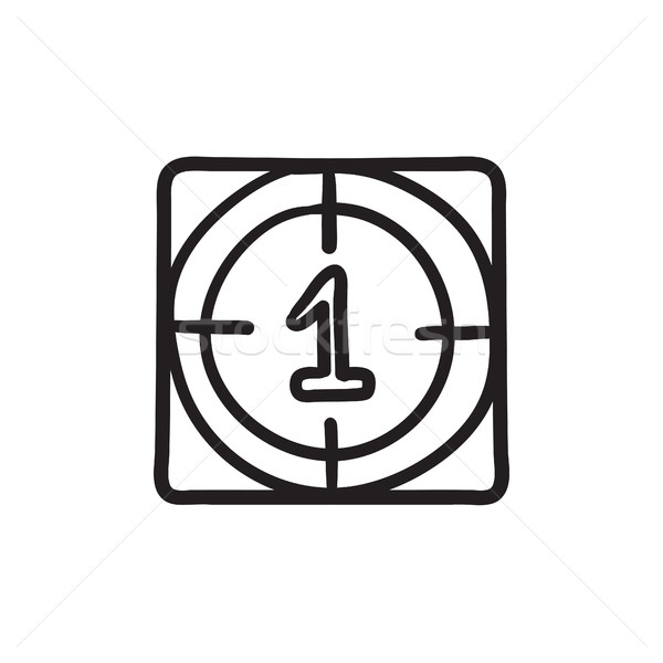 Countdown Skizze Symbol Vektor isoliert Hand gezeichnet Stock foto © RAStudio