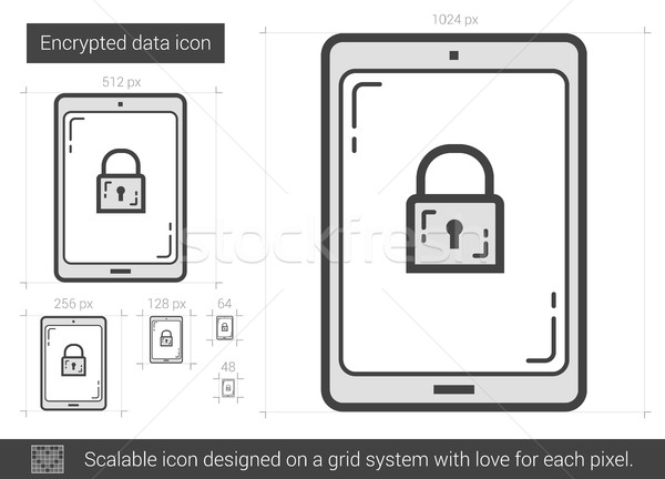 Encrypted data line icon. Stock photo © RAStudio