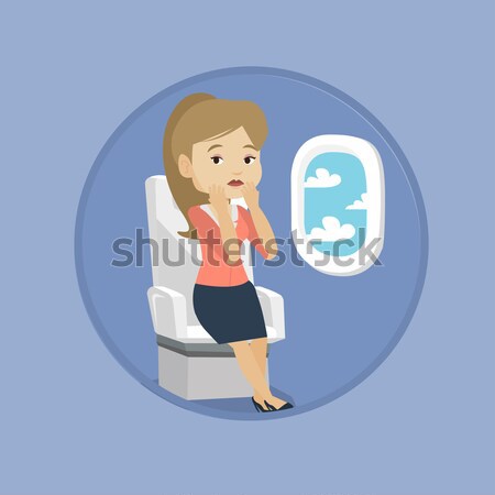 Nő szenvedés hasmenés székrekedés kaukázusi ül Stock fotó © RAStudio