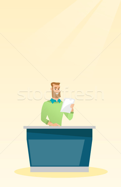 Television anchorman in the studio. Stock photo © RAStudio