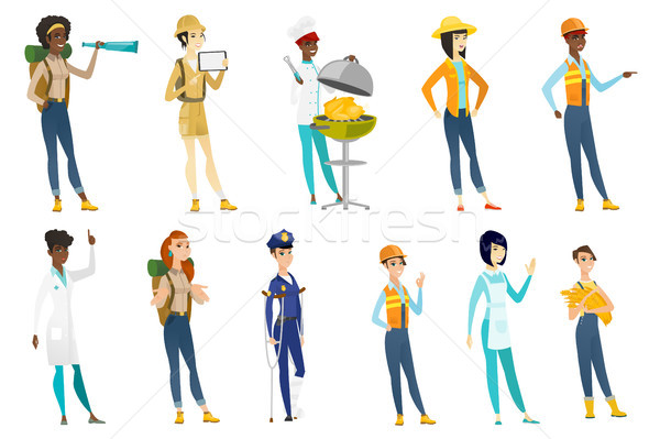 Professional women vector illustrations set. Stock photo © RAStudio