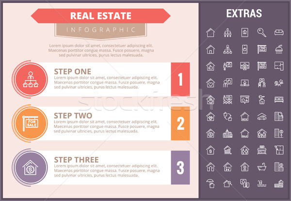 Imobiliare sablon element icoane timeline Imagine de stoc © RAStudio