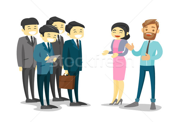 Multiethnic delegates networking during conference Stock photo © RAStudio