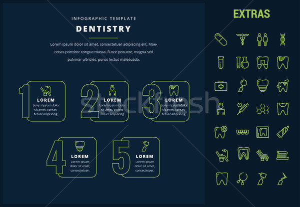 Odontologia modelo elementos ícones opções Foto stock © RAStudio