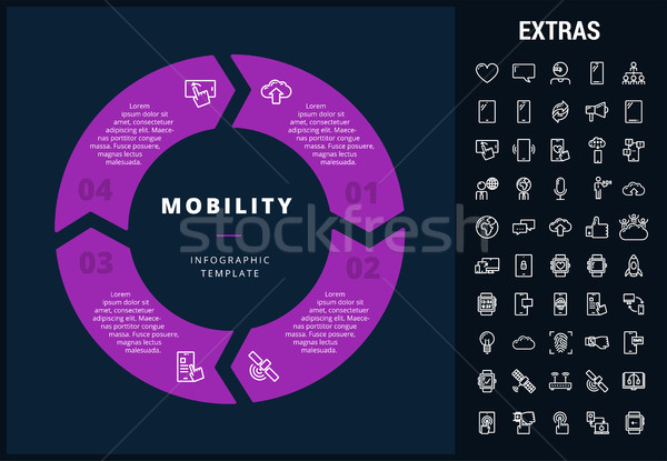 Mobilitás infografika sablon elemek ikonok testreszabható Stock fotó © RAStudio
