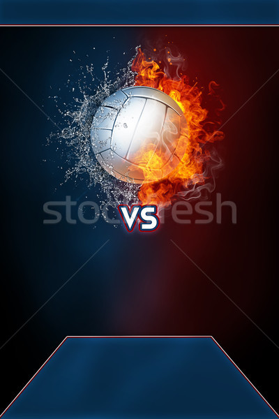 Volleyball sports tournament modern poster template. Stock photo © RAStudio