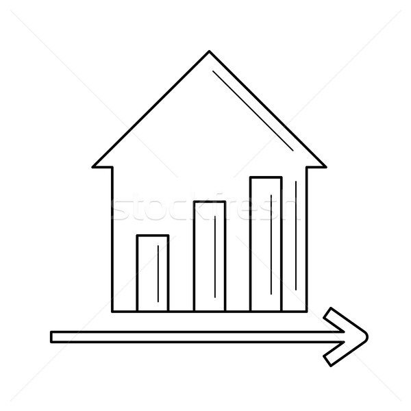 Immobilien Preis Wachstum line Symbol Vektor Stock foto © RAStudio