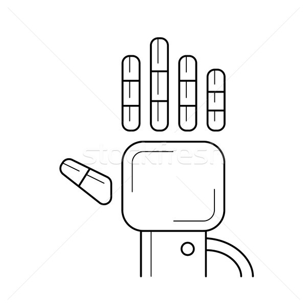 Tracking glove line icon. Stock photo © RAStudio