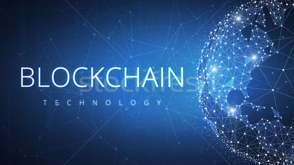 Stock photo: Blockchain technology futuristic hud banner.