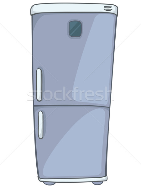 Karikatur home Küche Kühlschrank isoliert weiß Stock foto © RAStudio