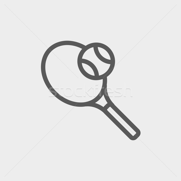 Rakieta tenisowa piłka cienki line ikona internetowych Zdjęcia stock © RAStudio