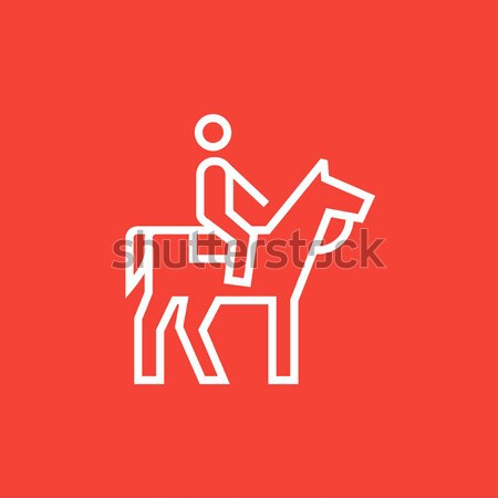 Horse riding thin line icon Stock photo © RAStudio