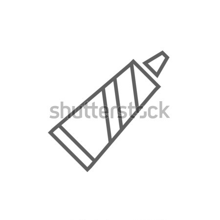 Cső fogkrém vonal ikon háló mobil Stock fotó © RAStudio