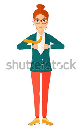 Woman taking off jacket. Stock photo © RAStudio