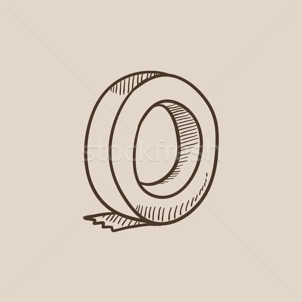 Roll of adhesive tape sketch icon. Stock photo © RAStudio