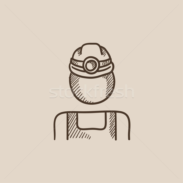 Coal miner sketch icon. Stock photo © RAStudio